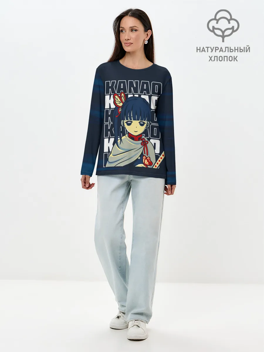Лонгслив женский. Хлопок / KANAO Kimetsu no Yaiba