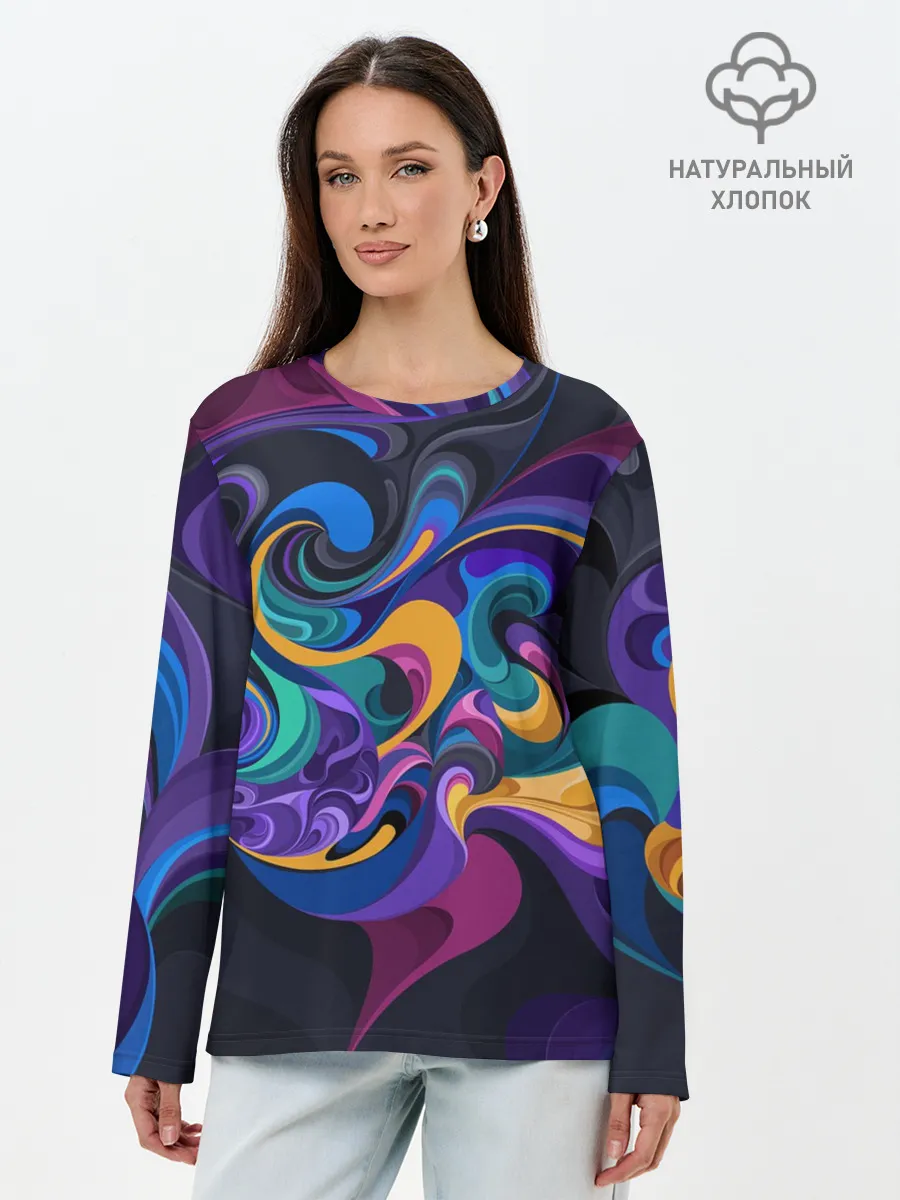 Лонгслив женский. Хлопок / Масло
