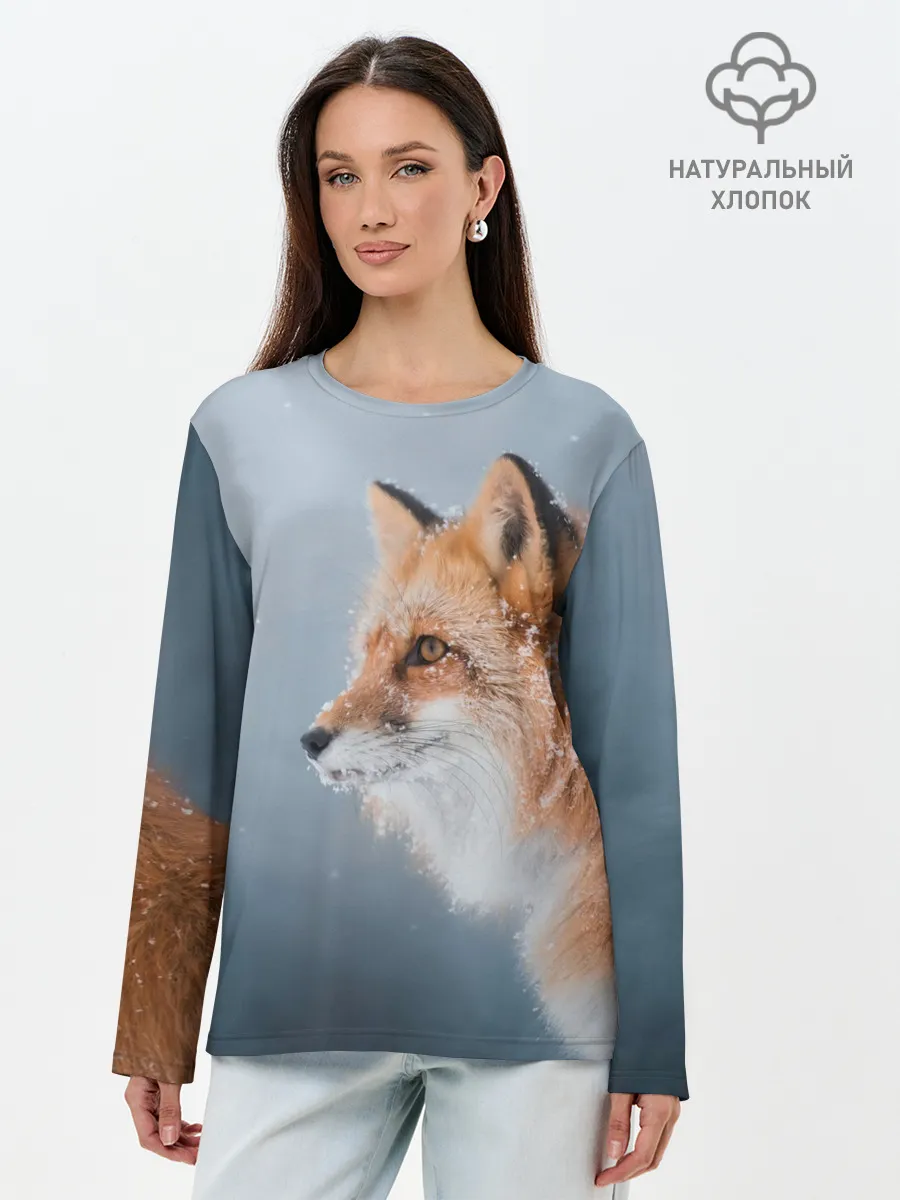 Лонгслив женский. Хлопок / Лиса