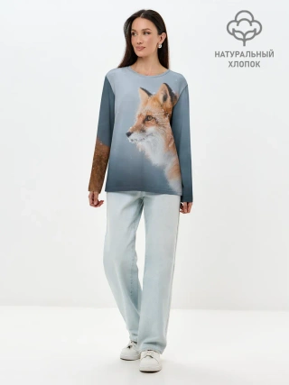 Лонгслив женский. Хлопок / Лиса