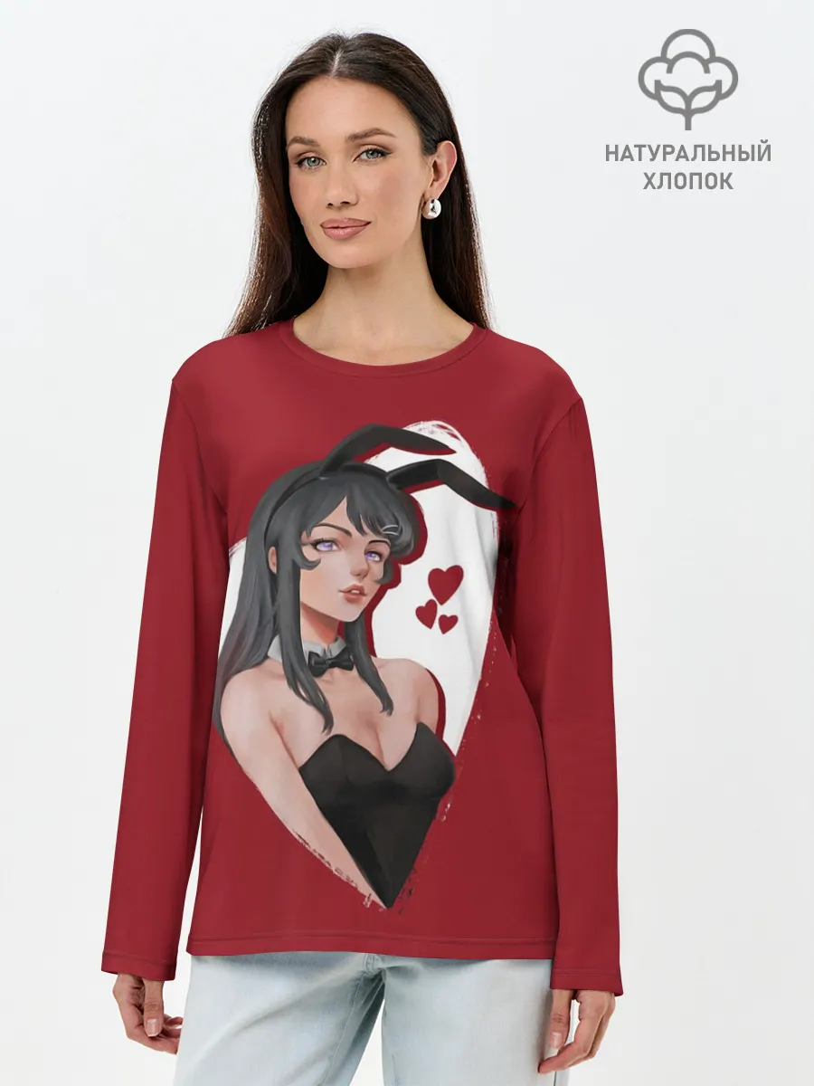 Лонгслив женский. Хлопок / Маи Love