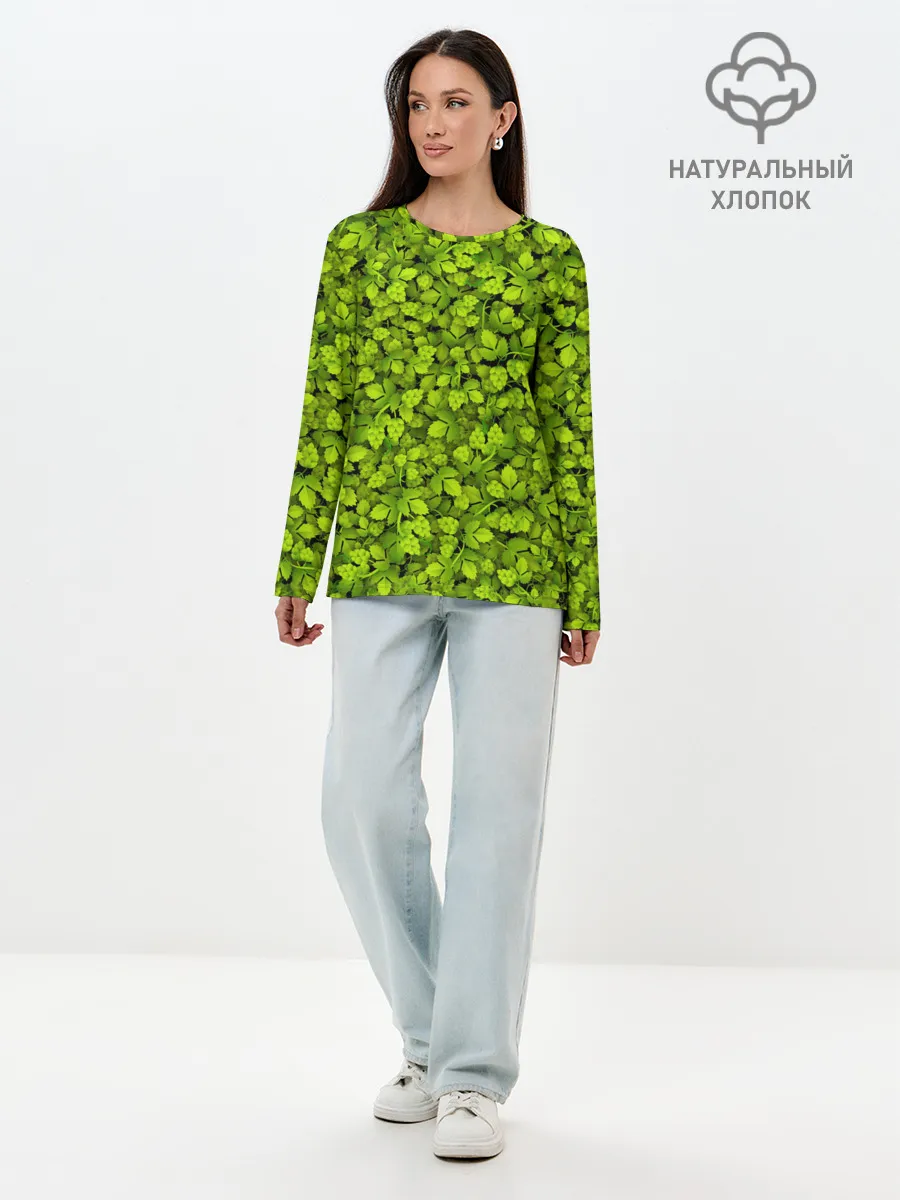 Лонгслив женский. Хлопок / Хмель