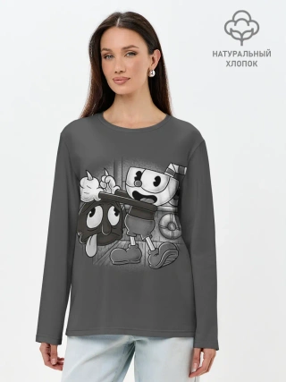 Лонгслив женский. Хлопок / CUPHEAD