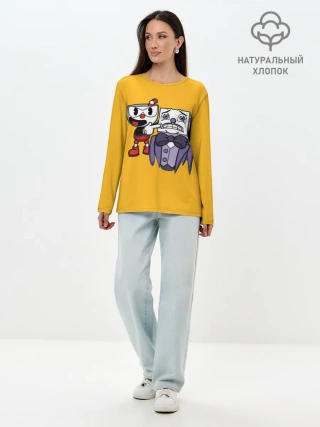 Лонгслив женский. Хлопок / CUPHEAD