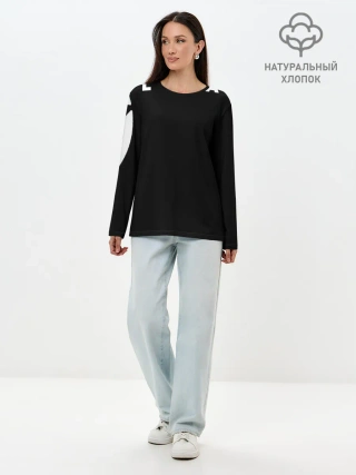 Лонгслив женский. Хлопок / gg lightning orange