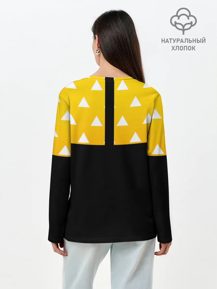 Лонгслив женский. Хлопок / Zenitsu Agatsuma Kimetsu no Yaiba