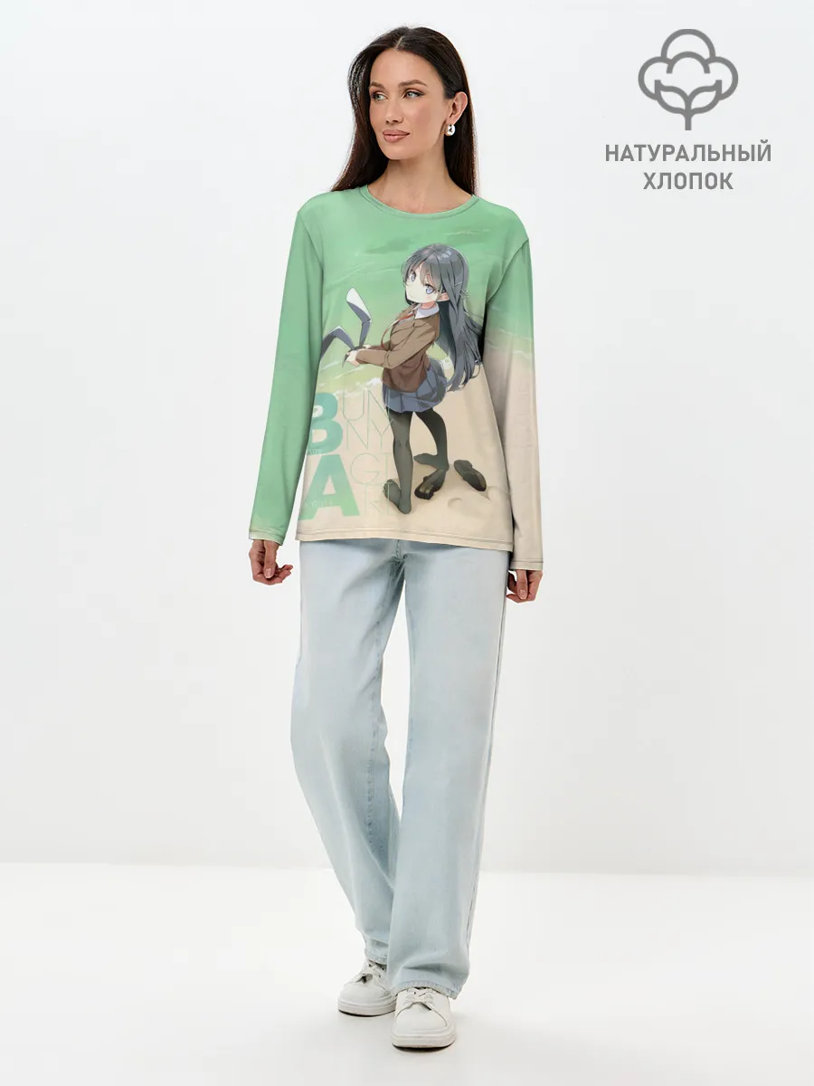 Лонгслив женский. Хлопок / Bunny a Girl