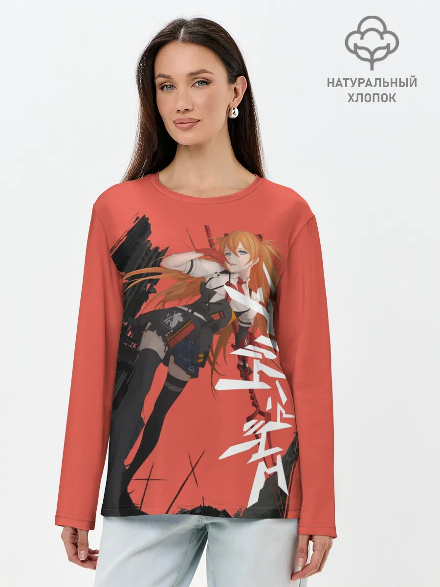 Лонгслив женский. Хлопок / Evangelion Asuka Langley