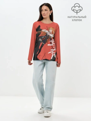 Лонгслив женский. Хлопок / Evangelion Asuka Langley