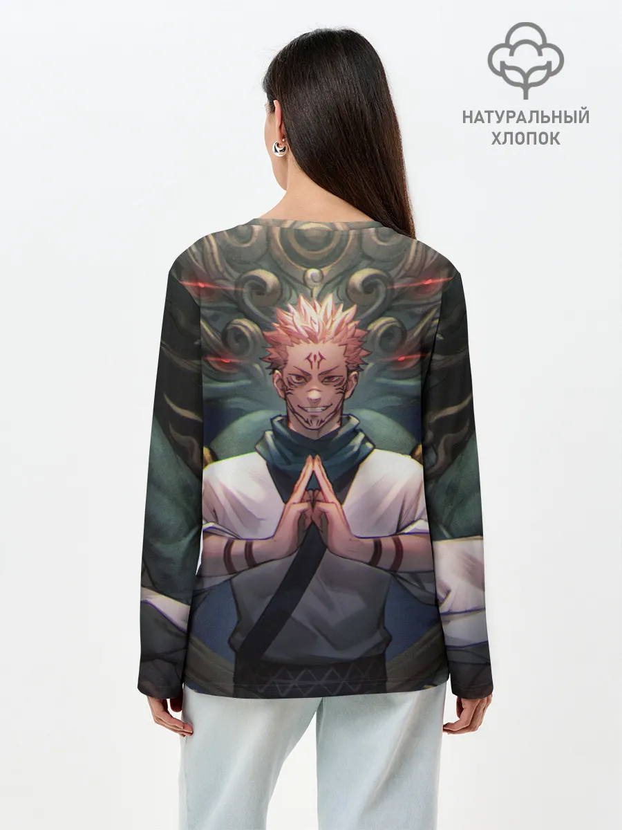 Лонгслив женский. Хлопок / МАГИЧЕСКАЯ БИТВА | SUKUNA