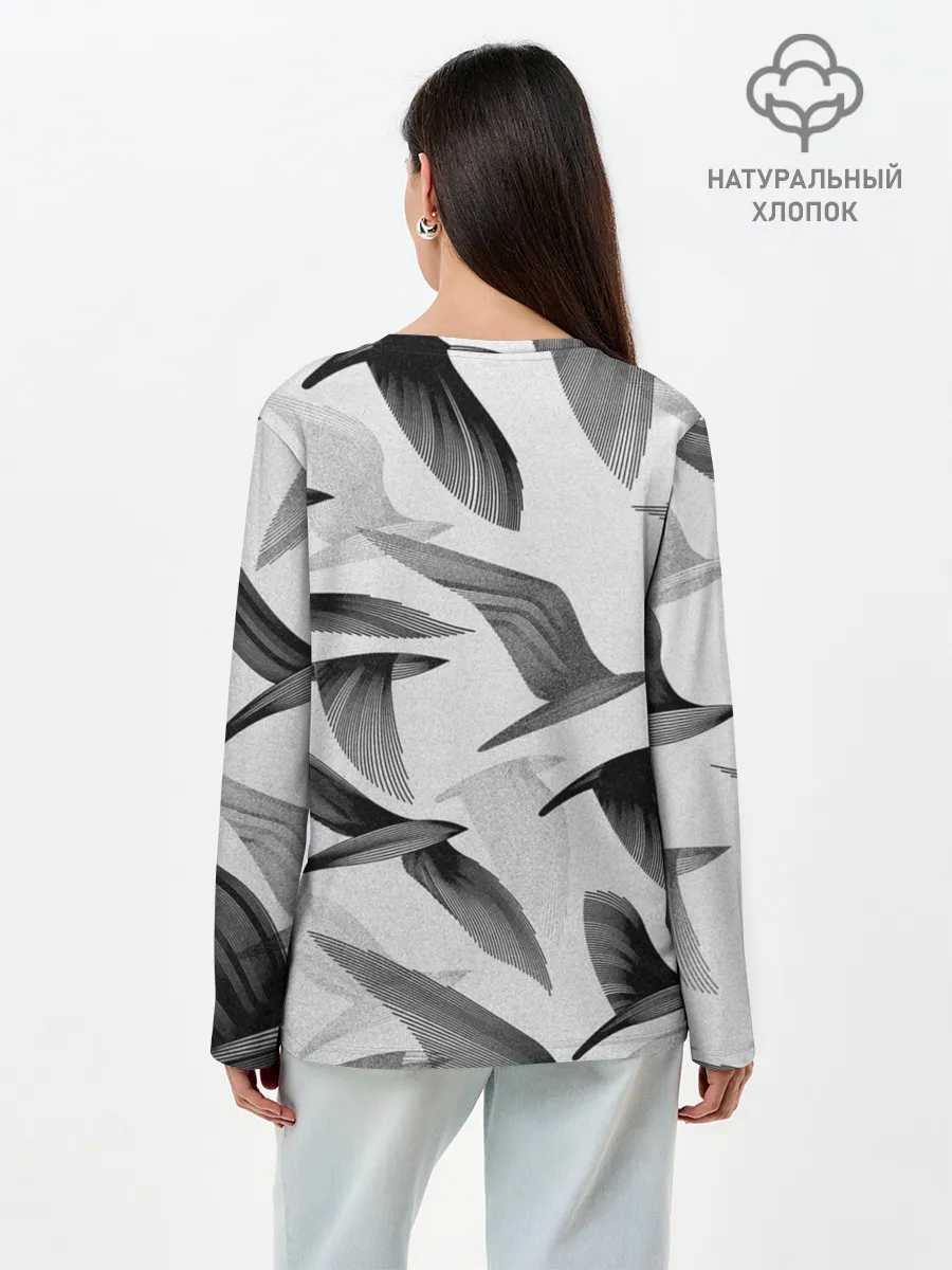 Лонгслив женский. Хлопок / Барбер