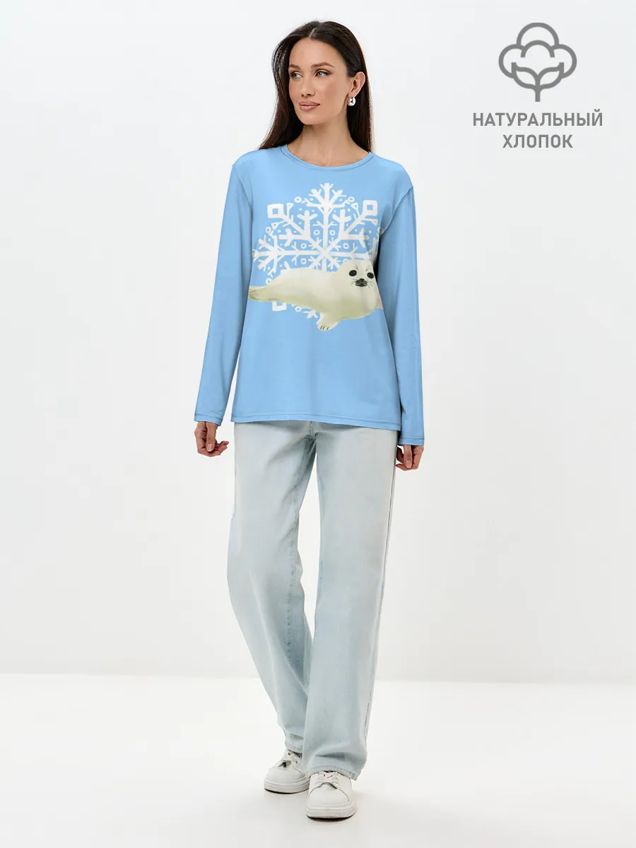 Лонгслив женский. Хлопок / Беляк