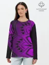 Лонгслив женский. Хлопок / Сирень 3D