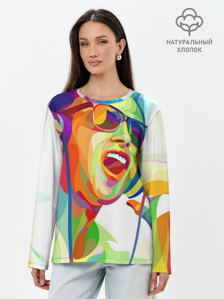 Лонгслив женский. Хлопок / Слушаем Музыку