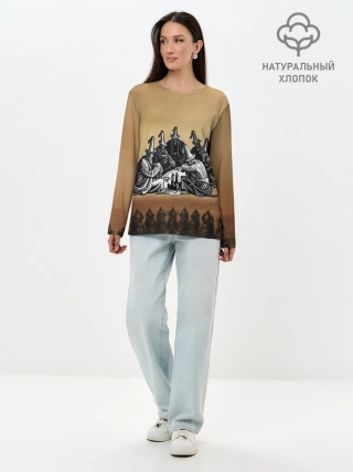 Лонгслив женский. Хлопок / Эпос Манас