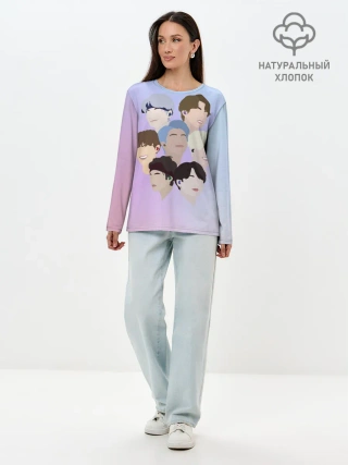 Лонгслив женский. Хлопок / БТС Bangtan Boys BTS