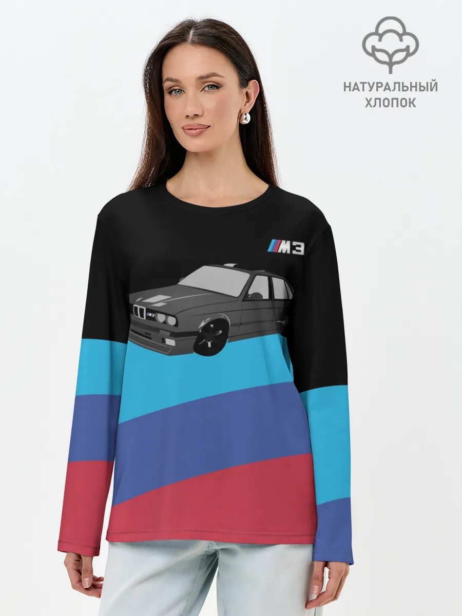 Лонгслив женский. Хлопок / BMW M3