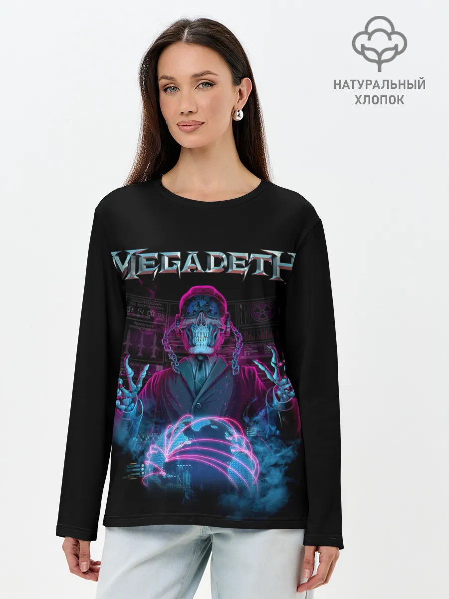 Лонгслив женский. Хлопок / MEGADETH