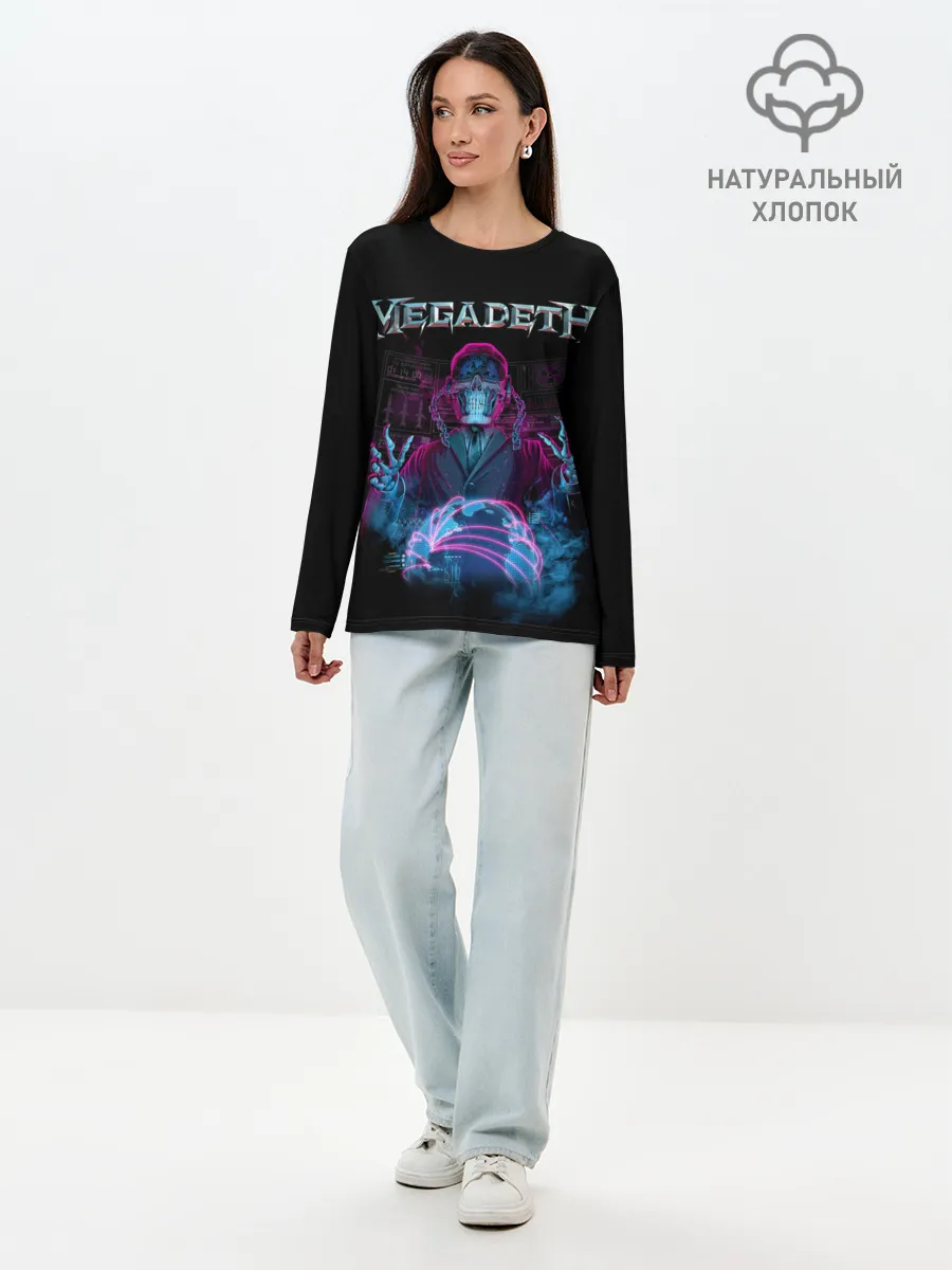 Лонгслив женский. Хлопок / MEGADETH