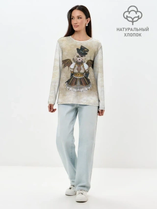 Лонгслив женский. Хлопок / Стимпанк Девушка