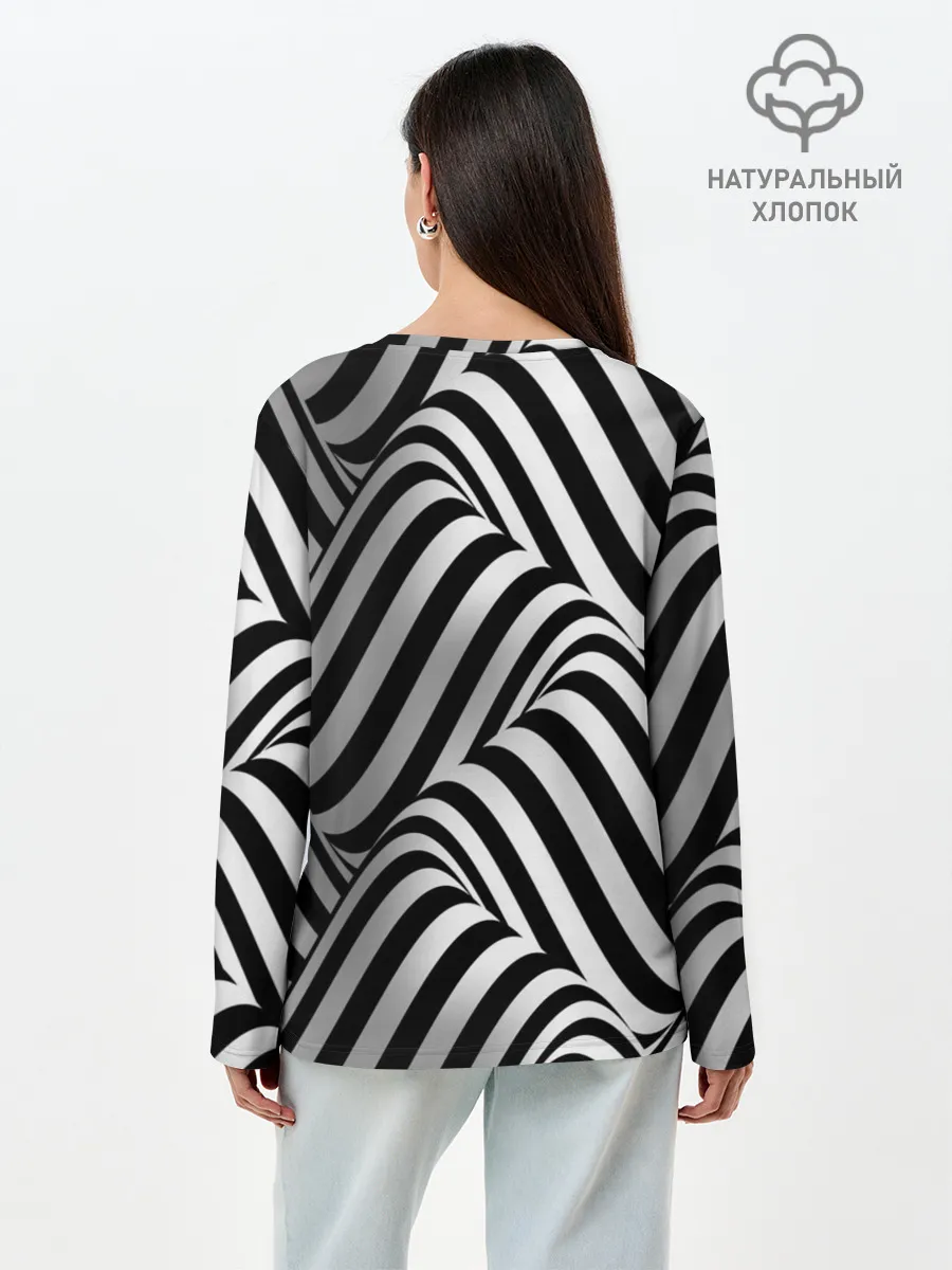 Лонгслив женский. Хлопок / 3D Иллюзия