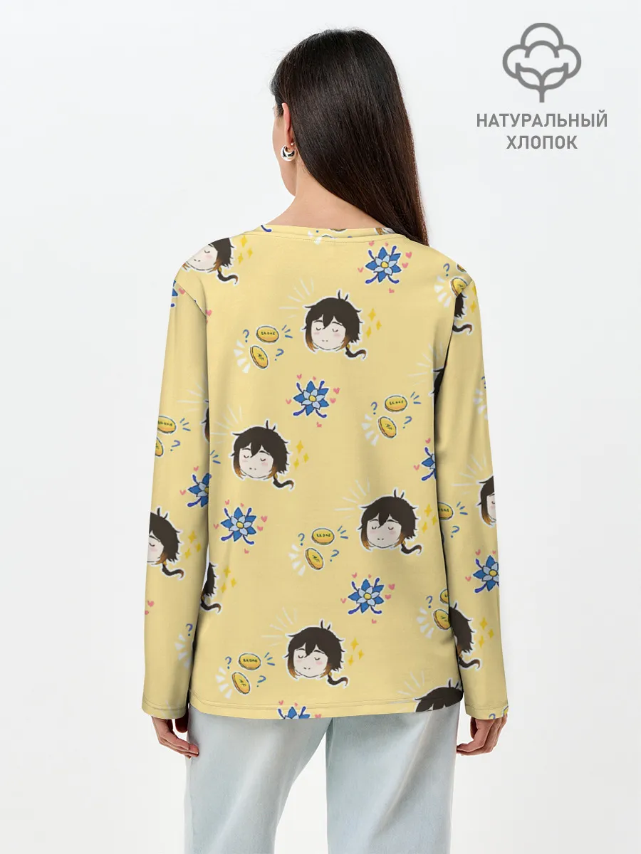 Лонгслив женский. Хлопок / Чиби Чжун Ли