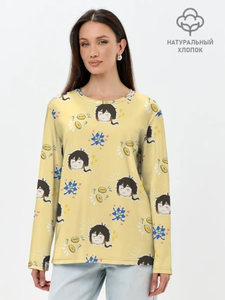 Лонгслив женский. Хлопок / Чиби Чжун Ли