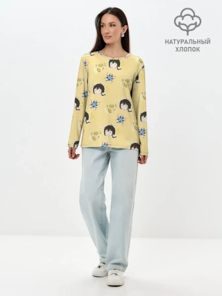 Лонгслив женский. Хлопок / Чиби Чжун Ли