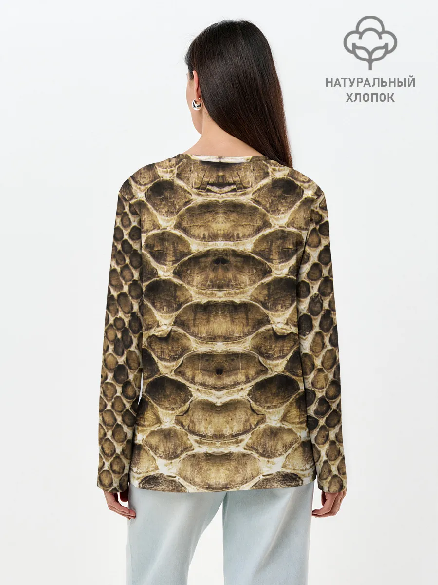 Лонгслив женский. Хлопок / Змеиная кожа