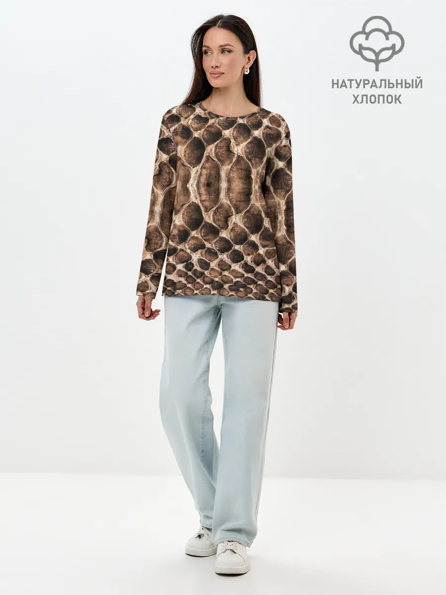 Лонгслив женский. Хлопок / Snake Skin