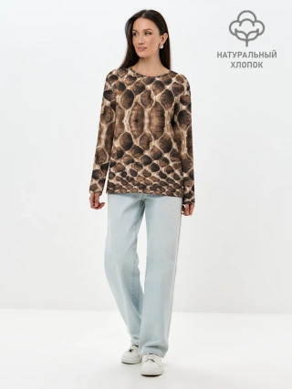 Лонгслив женский. Хлопок / Snake Skin