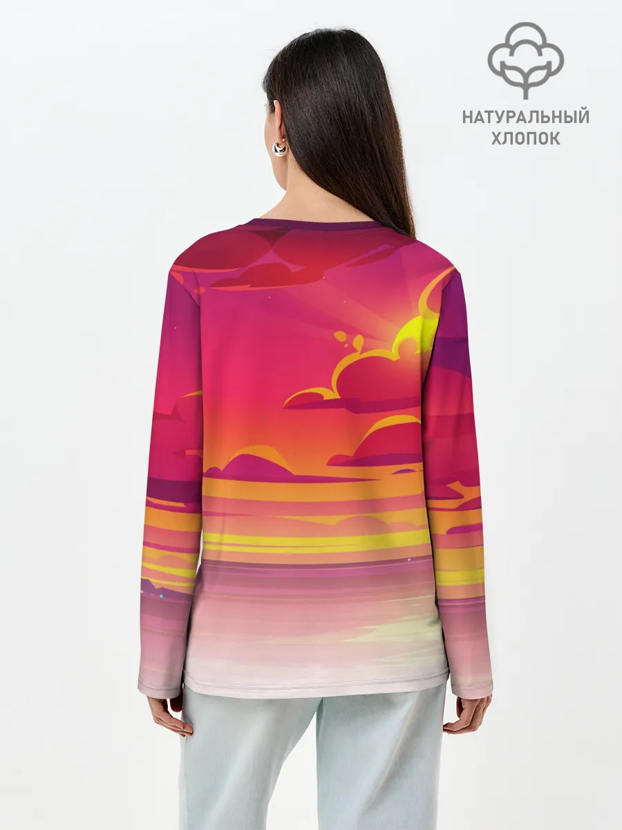 Лонгслив женский. Хлопок / КЛИНОК, РАССЕКАЮЩИЙ ДЕМОНОВ