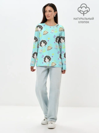 Лонгслив женский. Хлопок / Сяо и тофу