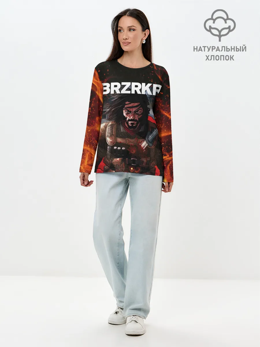 Лонгслив женский. Хлопок / BRZRKR