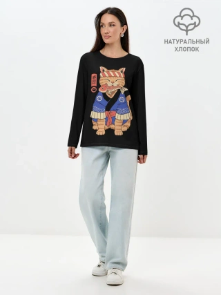 Лонгслив женский. Хлопок / Суши Мастер