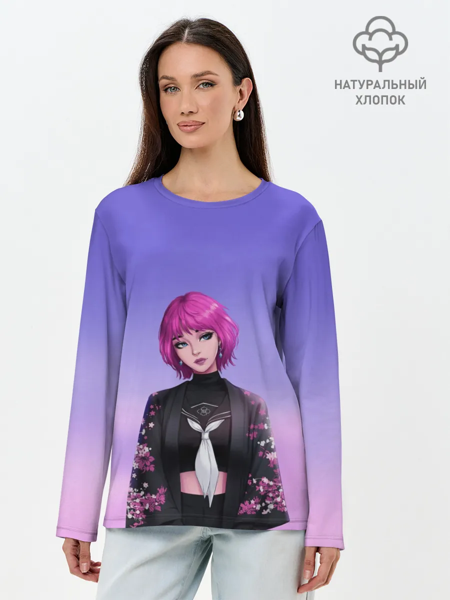 Лонгслив женский. Хлопок / ANIME GIRL