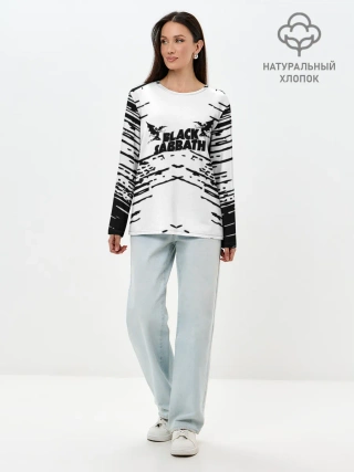 Лонгслив женский. Хлопок / black sabbath