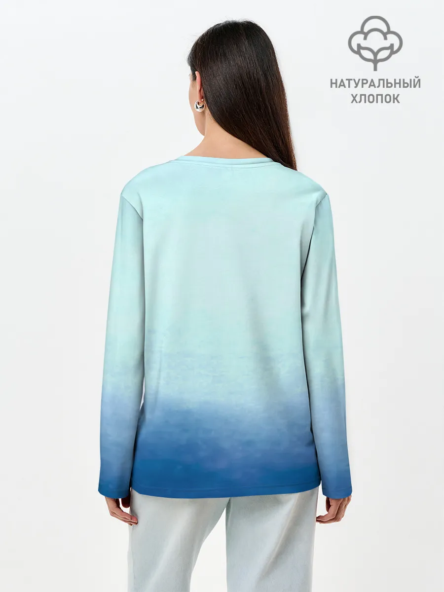 Лонгслив женский. Хлопок / Гию Томиока Kimetsu no Yaiba