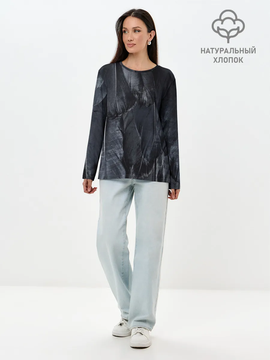 Лонгслив женский. Хлопок / ВОРОНА