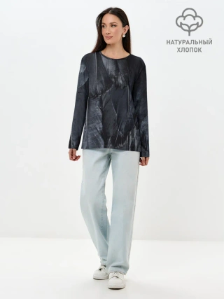 Лонгслив женский. Хлопок / ВОРОНА