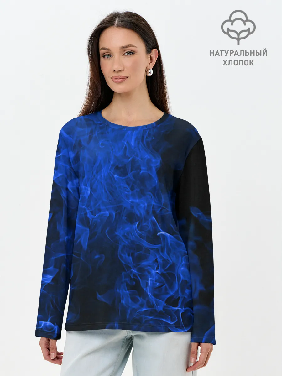 Лонгслив женский. Хлопок / Blue Fire