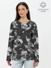 Лонгслив женский. Хлопок / Gray Camouflage