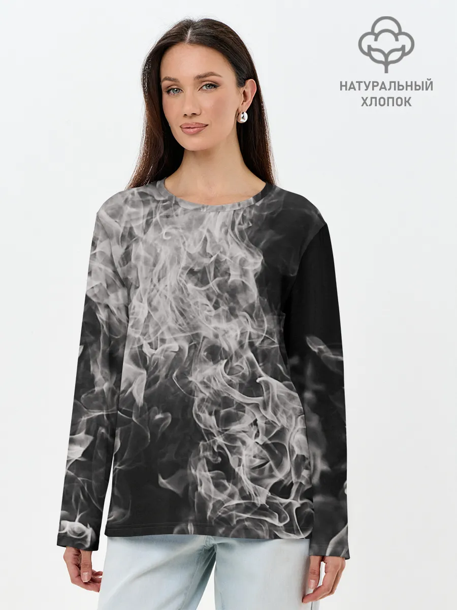 Лонгслив женский. Хлопок / Fire and Smoke