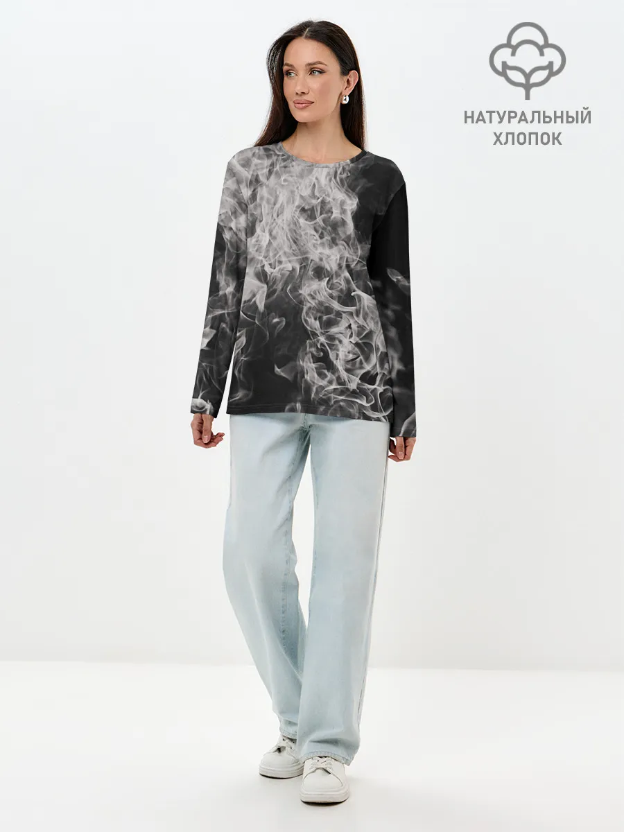 Лонгслив женский. Хлопок / Fire and Smoke