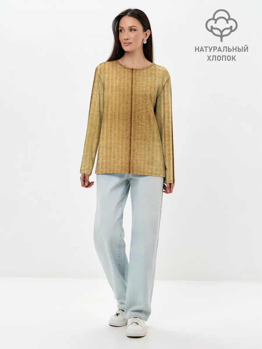 Лонгслив женский. Хлопок / Картон