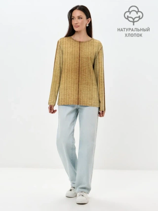 Лонгслив женский. Хлопок / Картон