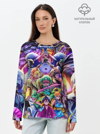 Лонгслив женский. Хлопок / ONE PIECE | ВАН ПИС ПЕРСОНАЖИ