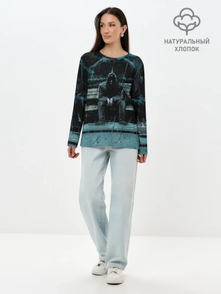 Лонгслив женский. Хлопок / Киану Ривз - комикс о боге