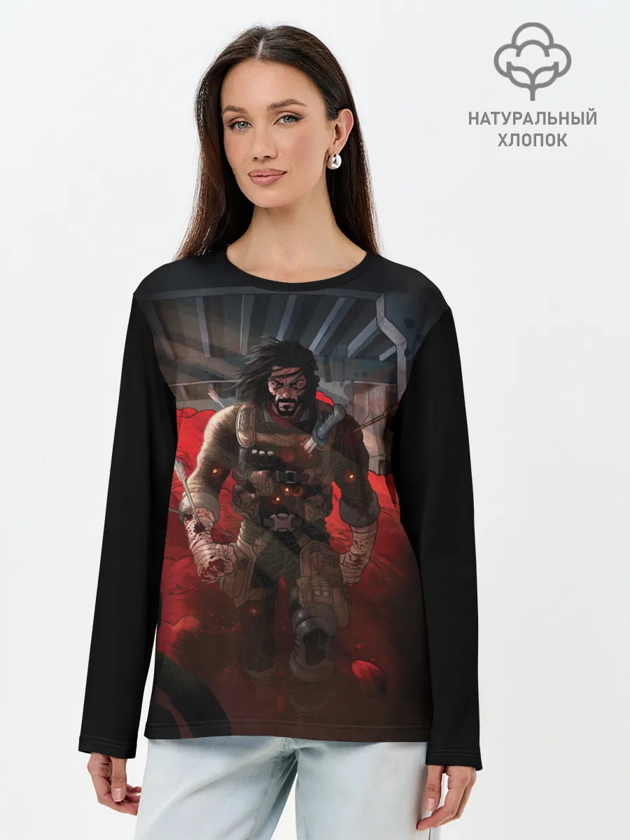 Лонгслив женский. Хлопок / Киану Ривз - Берсерк