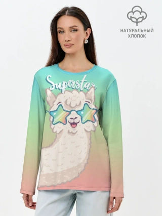 Лонгслив женский. Хлопок / SUPERSTAR